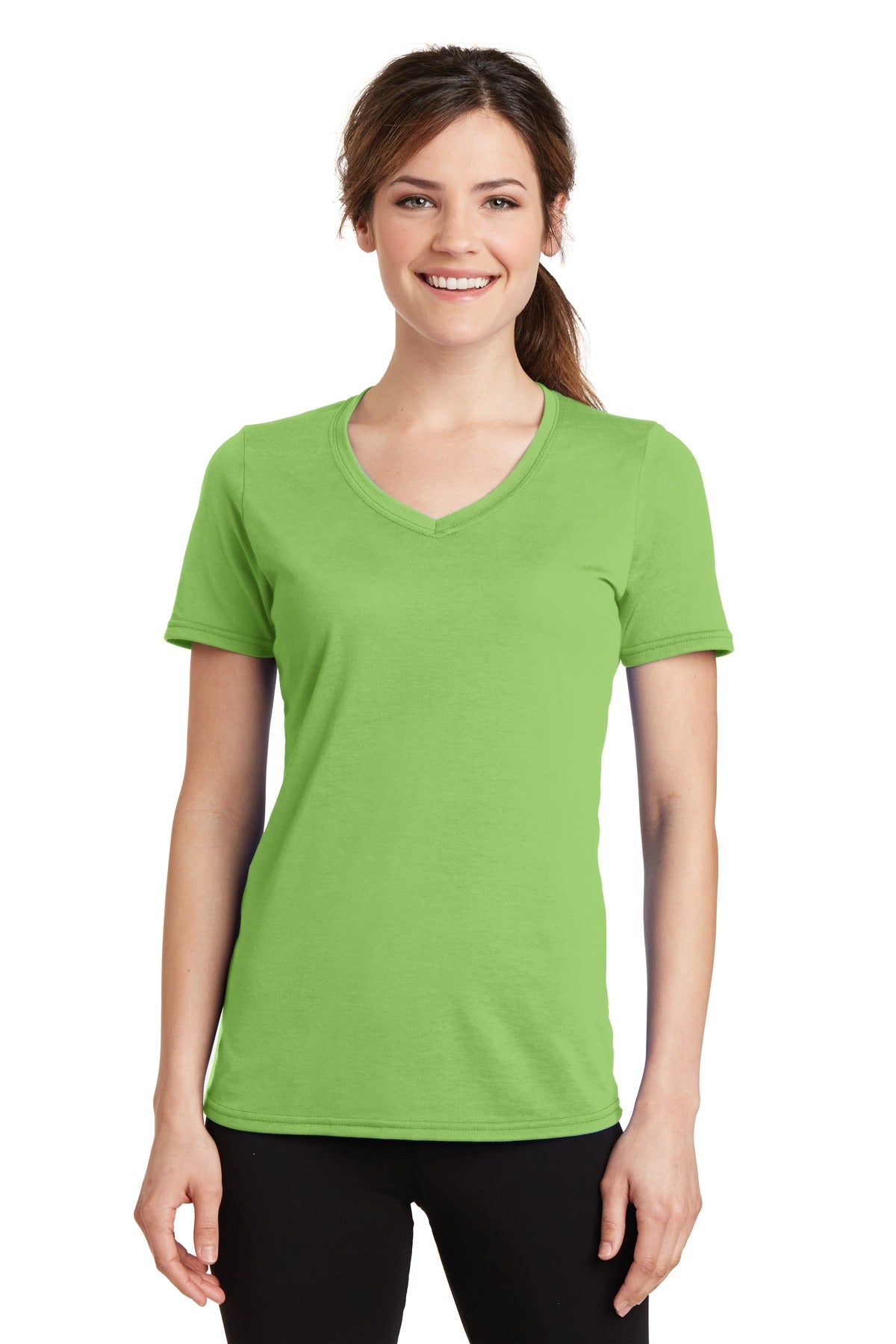 Port & Company Women's Performance Blend V-Neck Tee. LPC381V