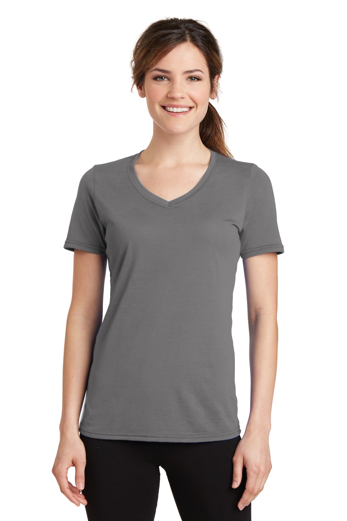 Port & Company Women's Performance Blend V-Neck Tee. LPC381V