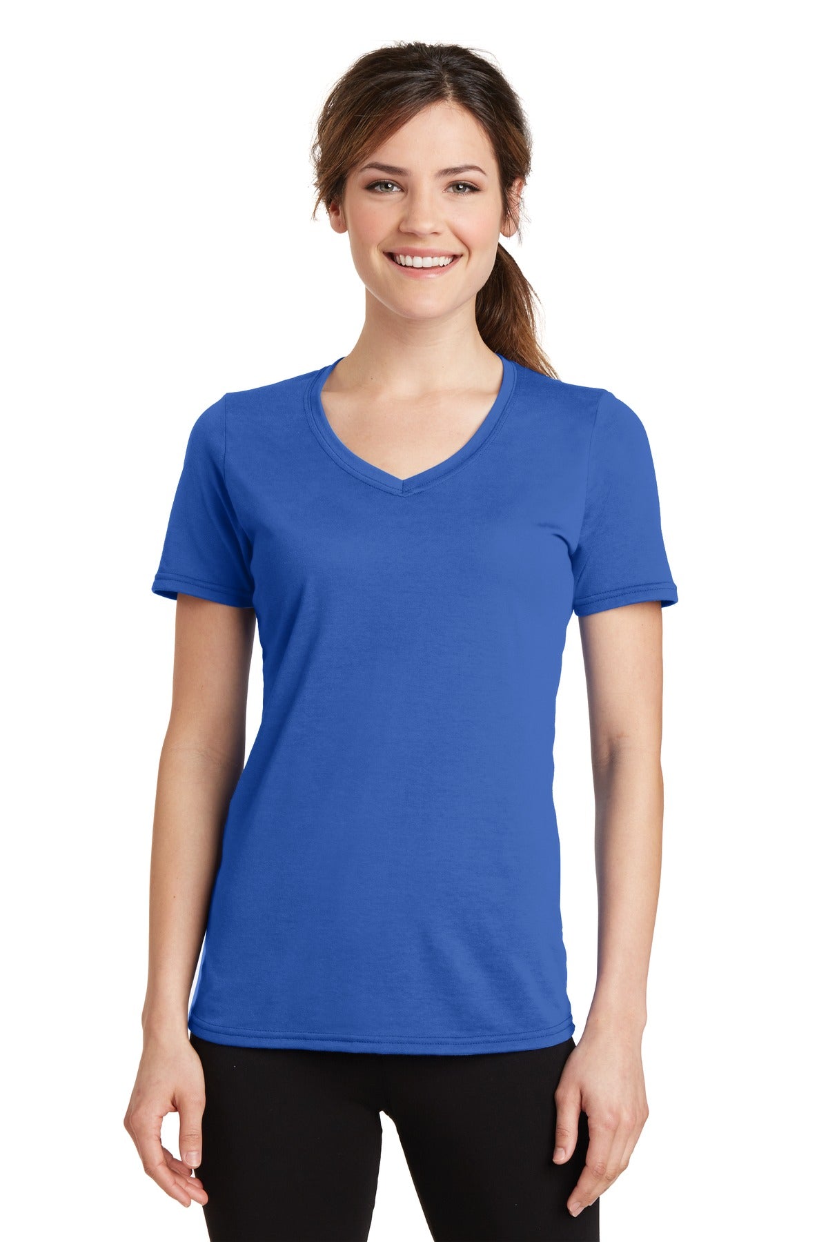 Port & Company Women's Performance Blend V-Neck Tee. LPC381V