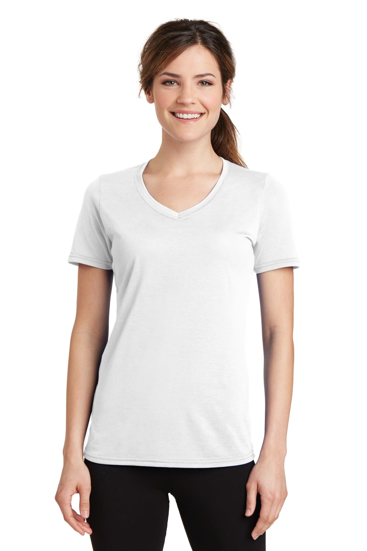 Port & Company Women's Performance Blend V-Neck Tee. LPC381V