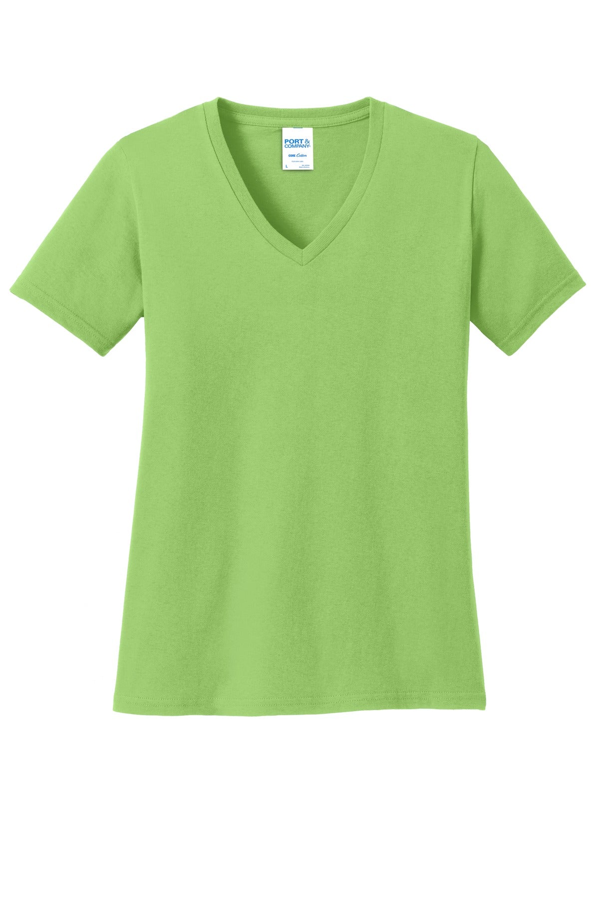 Port & Company Women's Core Cotton V-Neck Tee. LPC54V