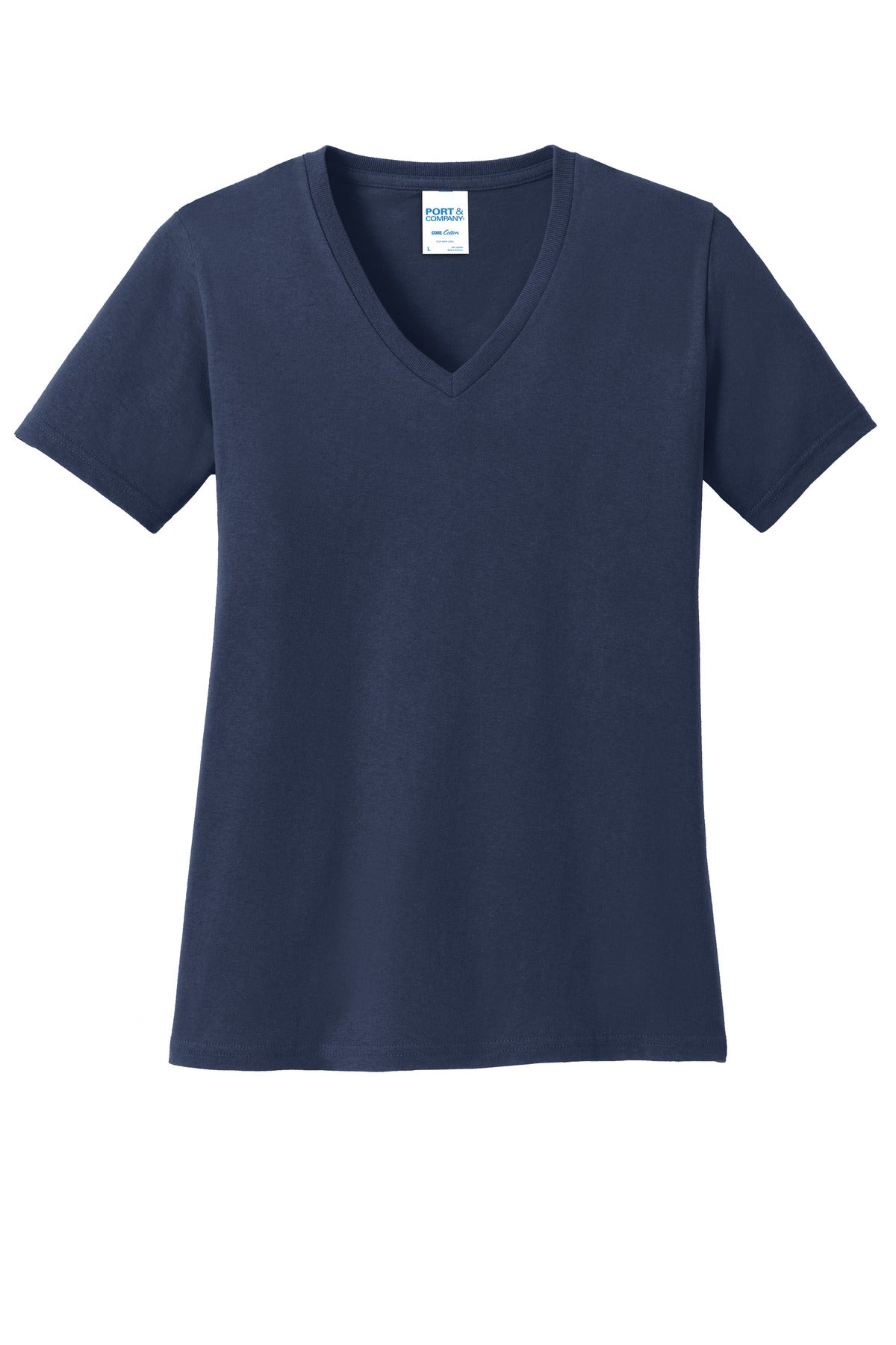 Port & Company Women's Core Cotton V-Neck Tee. LPC54V