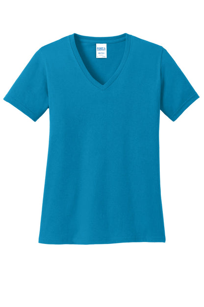 Port & Company Women's Core Cotton V-Neck Tee. LPC54V