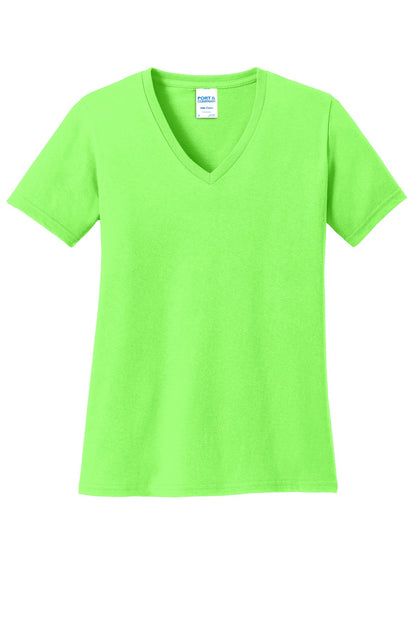 Port & Company Women's Core Cotton V-Neck Tee. LPC54V