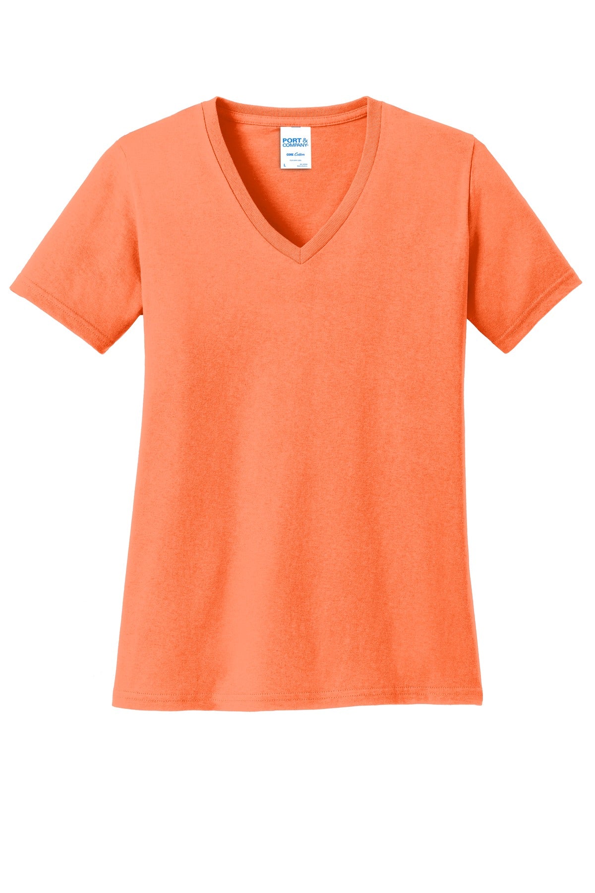 Port & Company Women's Core Cotton V-Neck Tee. LPC54V