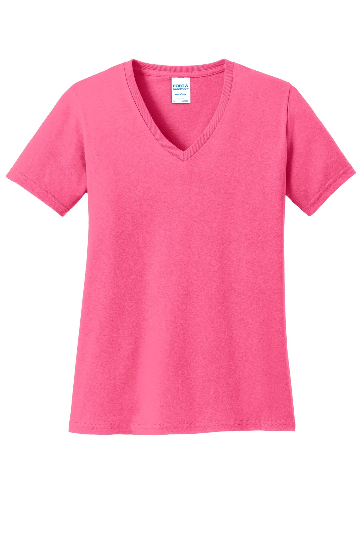 Port & Company Women's Core Cotton V-Neck Tee. LPC54V