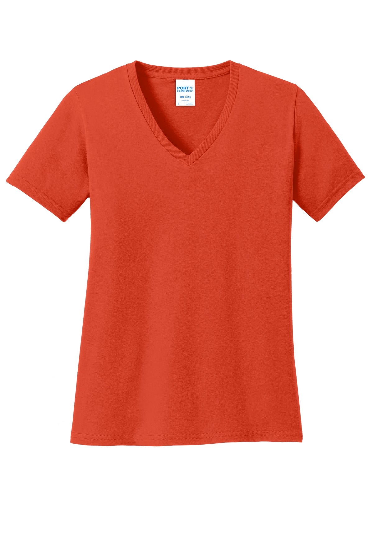 Port & Company Women's Core Cotton V-Neck Tee. LPC54V