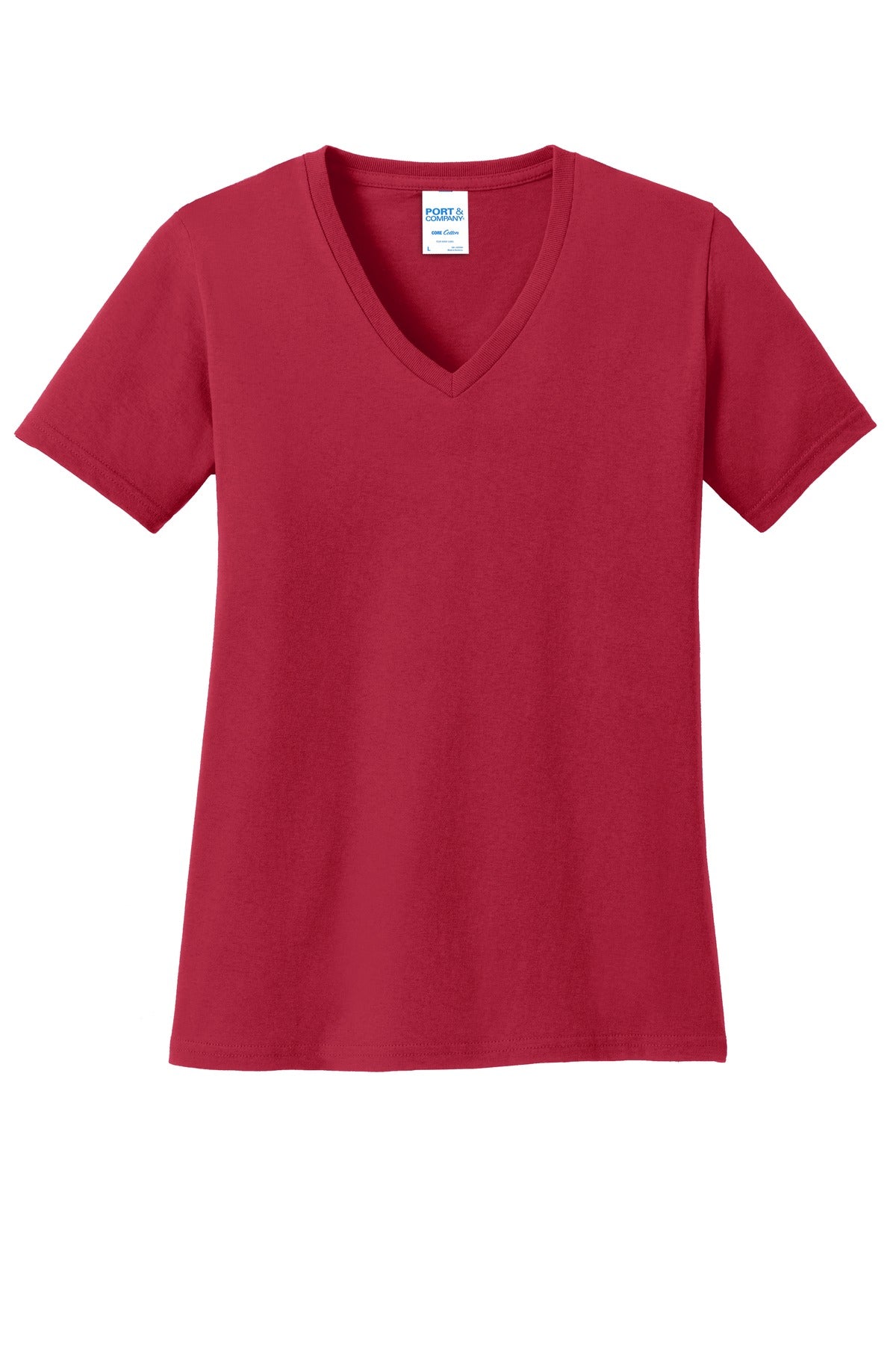 Port & Company Women's Core Cotton V-Neck Tee. LPC54V