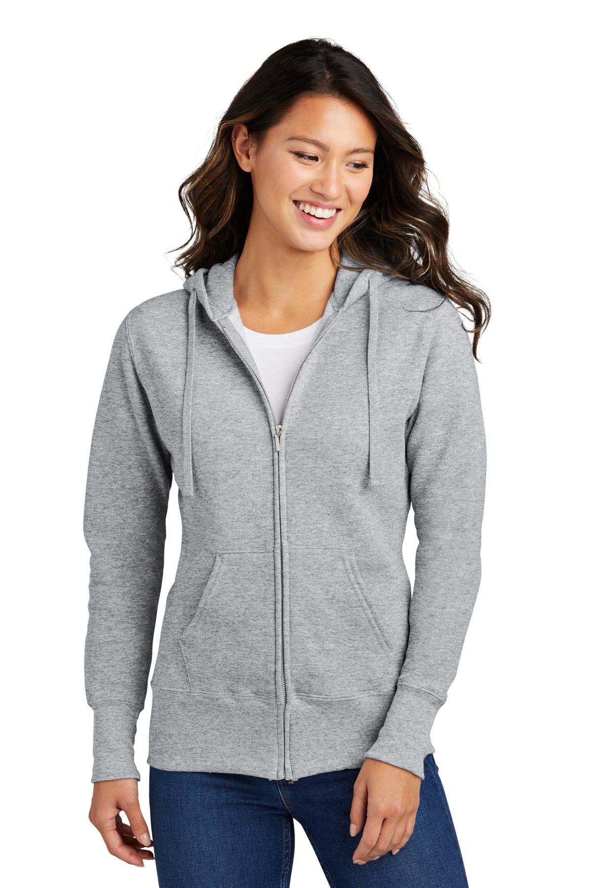 Port & Company Women's Core Fleece Full-Zip Hooded Sweatshirt. LPC78ZH