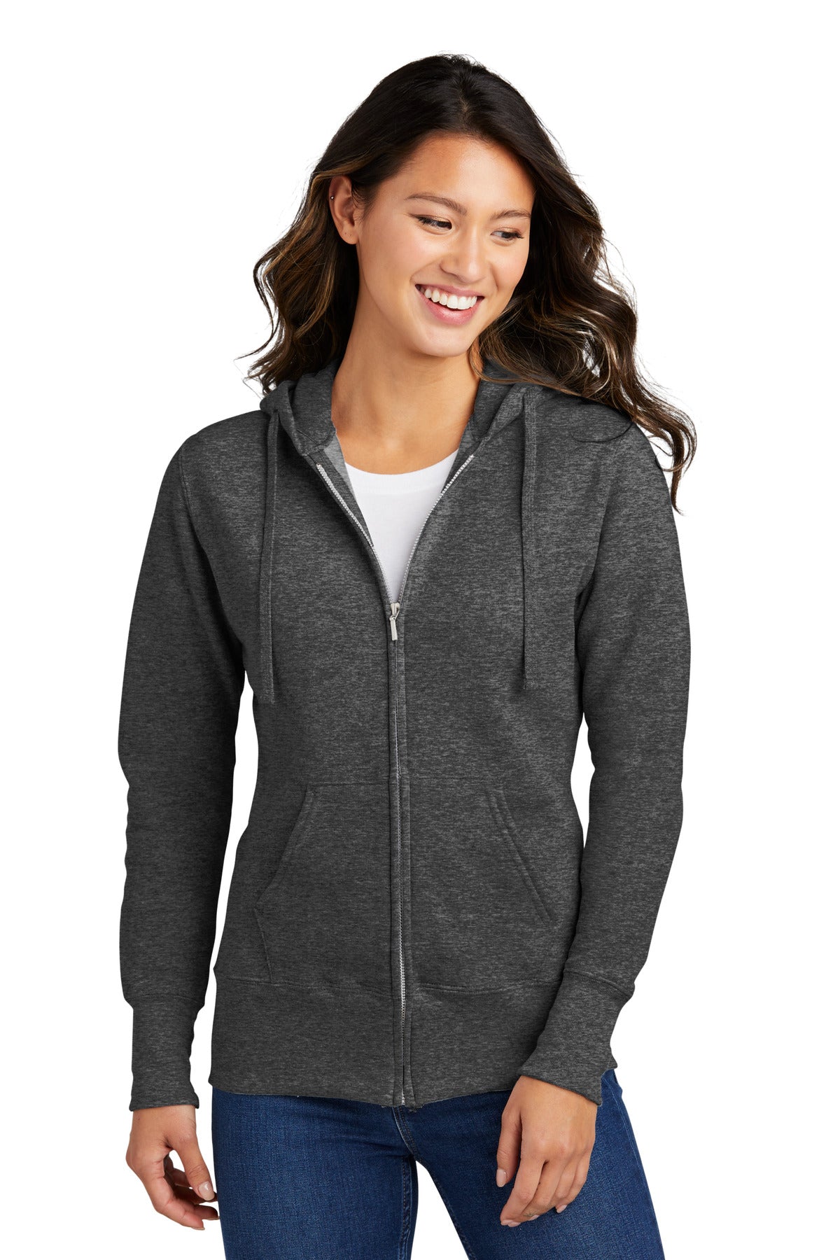 Port & Company Women's Core Fleece Full-Zip Hooded Sweatshirt. LPC78ZH