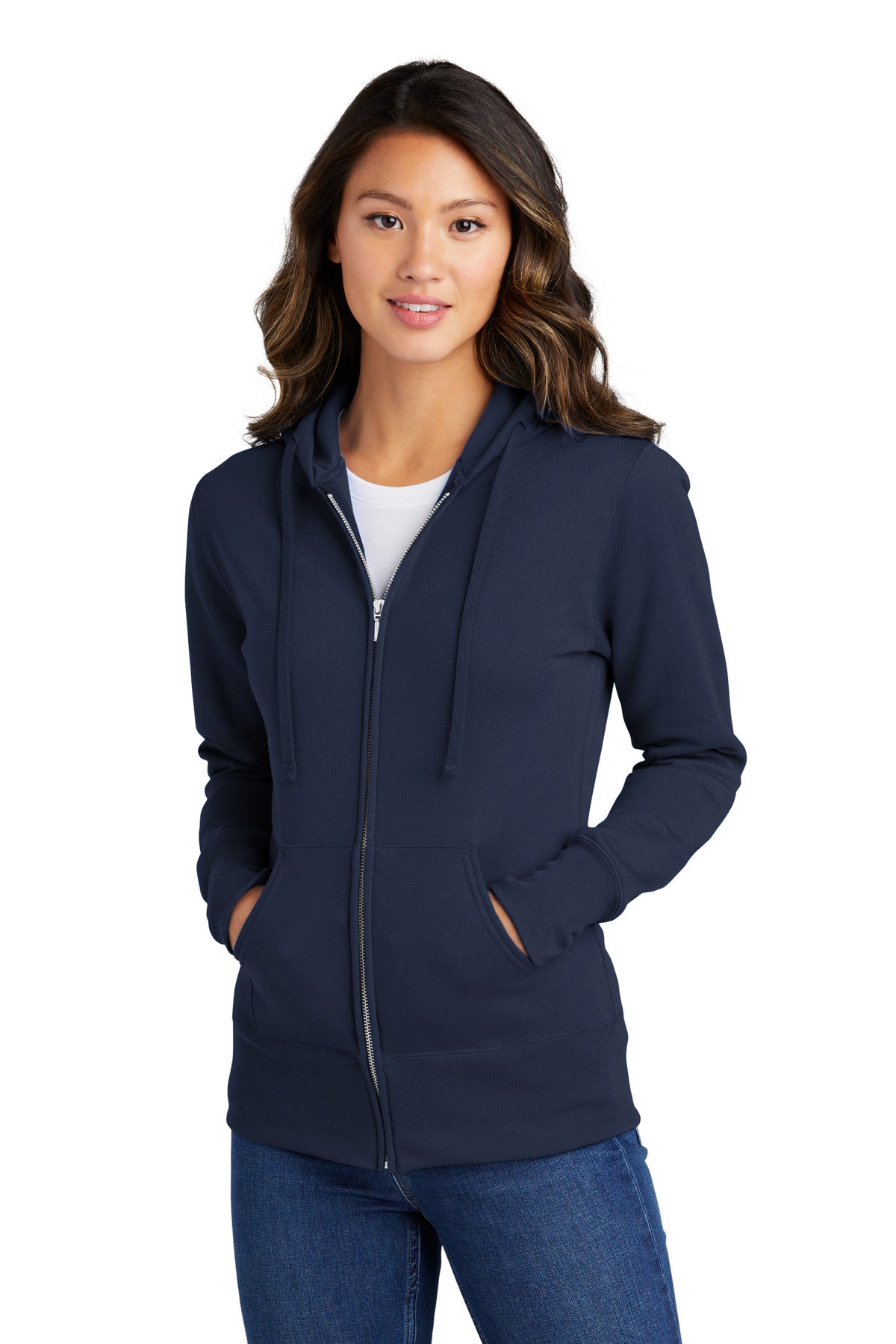 Port & Company Women's Core Fleece Full-Zip Hooded Sweatshirt. LPC78ZH