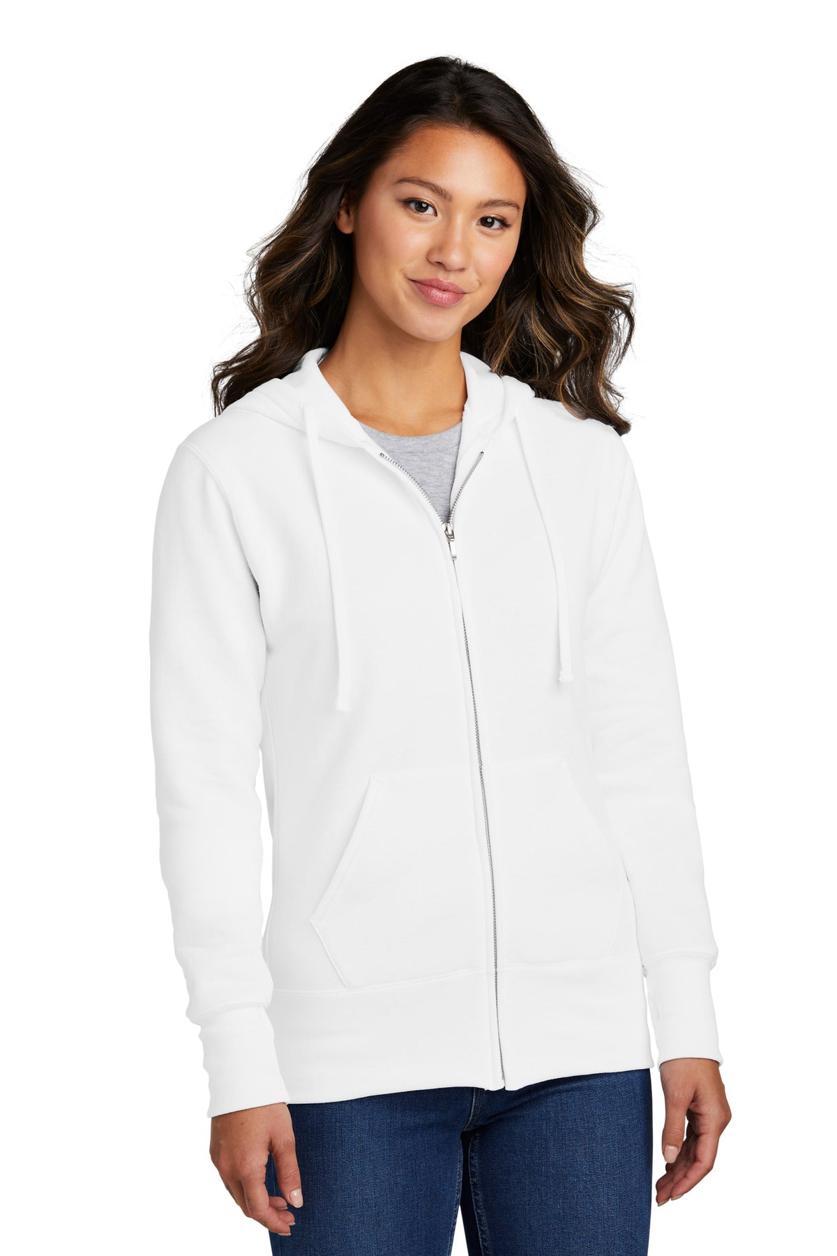 Port & Company Women's Core Fleece Full-Zip Hooded Sweatshirt. LPC78ZH