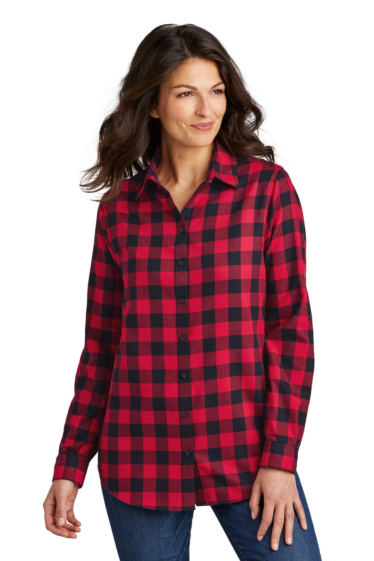 Port Authority Women's Plaid Flannel Tunic . LW668