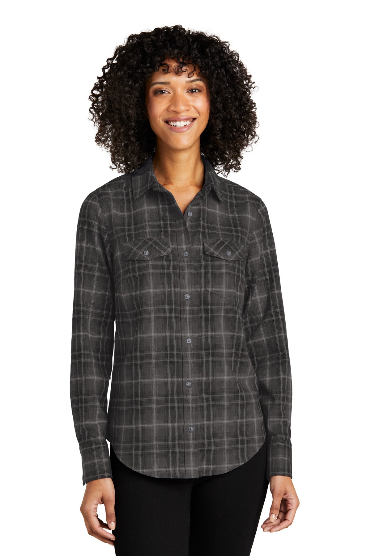 Port Authority Women's Long Sleeve Ombre Plaid Shirt LW672