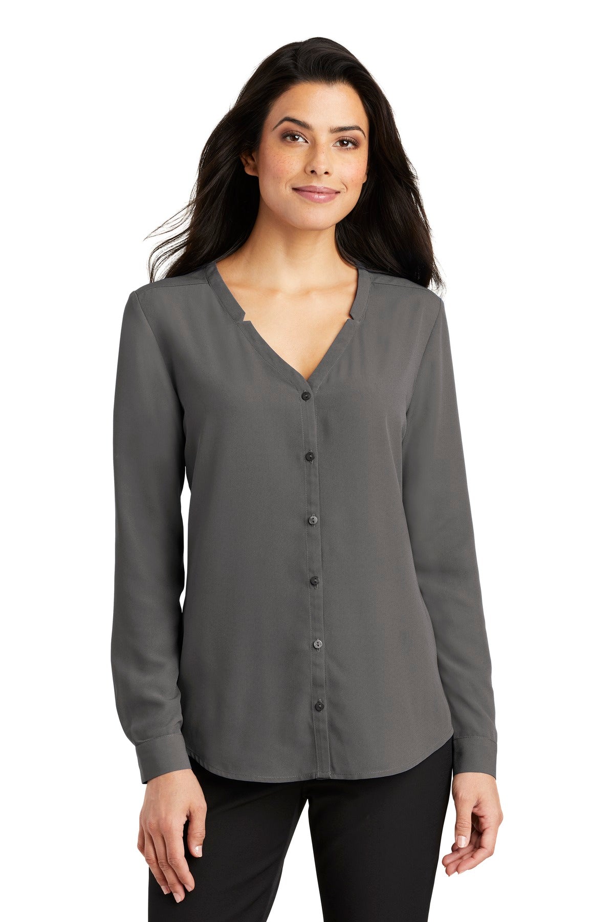 Port Authority Women's Long Sleeve Button-Front Blouse. LW700