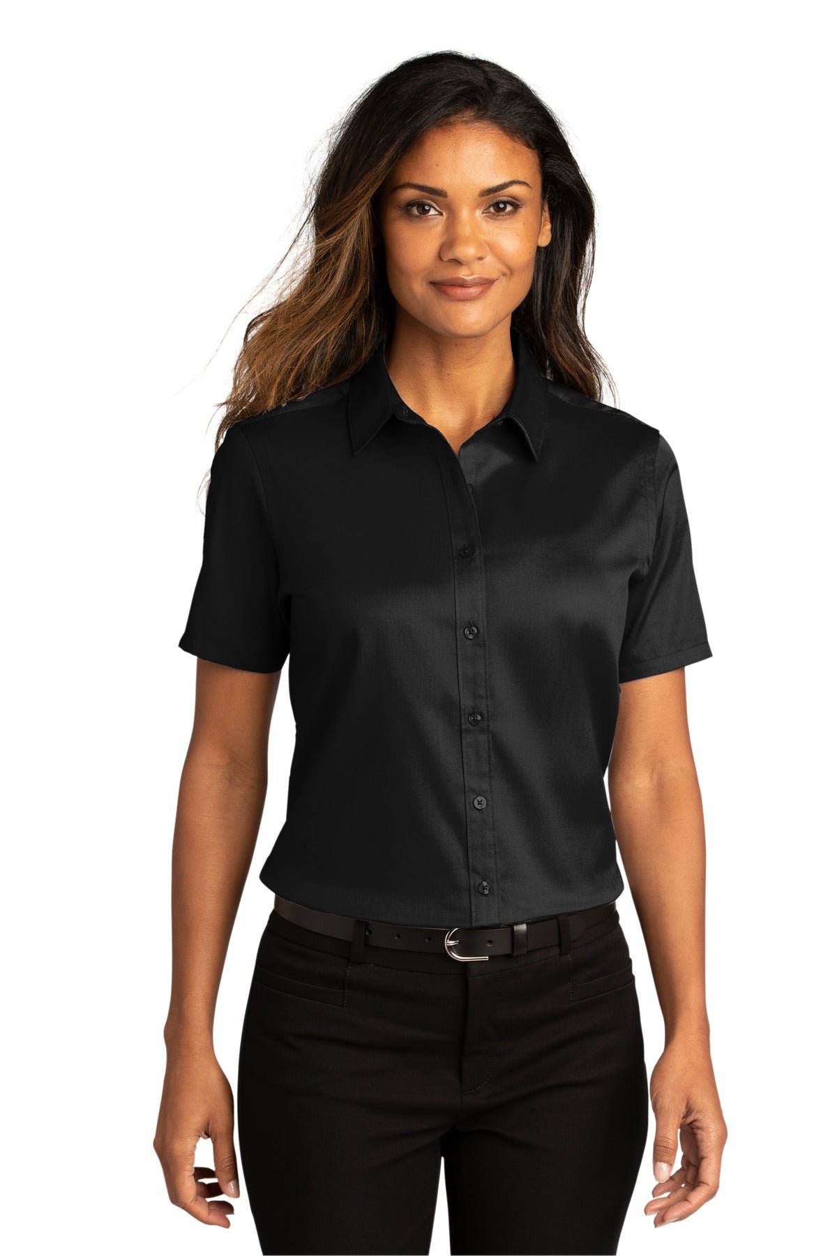 Port Authority Women's Short Sleeve SuperPro ReactTwill Shirt. LW809