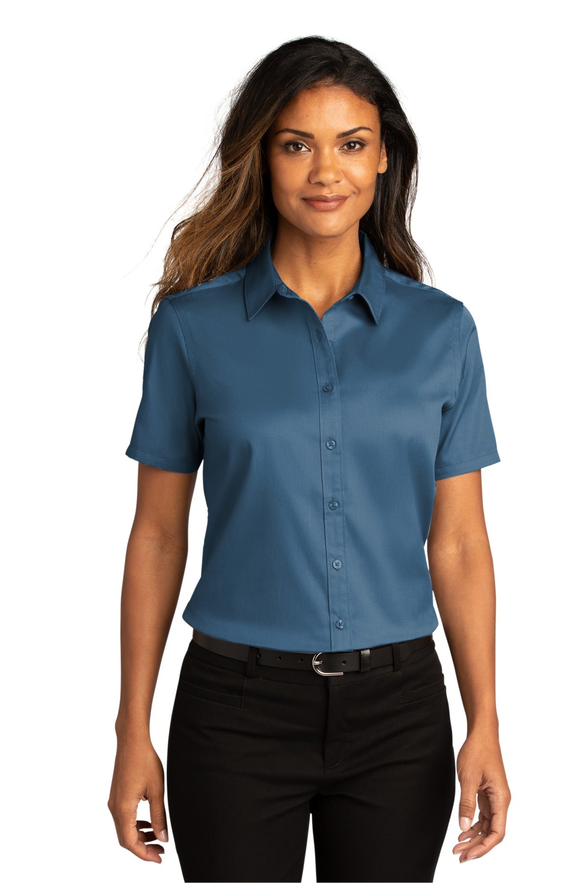 Port Authority Women's Short Sleeve SuperPro ReactTwill Shirt. LW809