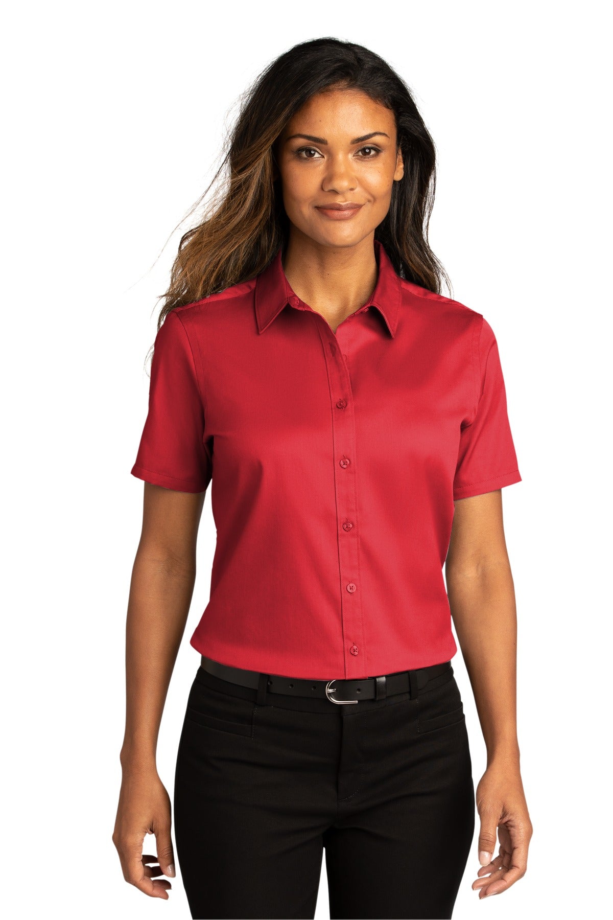 Port Authority Women's Short Sleeve SuperPro ReactTwill Shirt. LW809