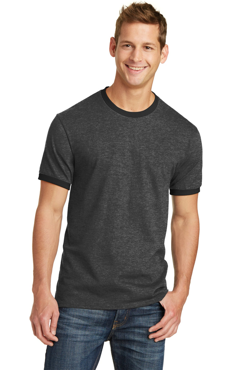 Port & Company Core Cotton Ringer Tee.  PC54R