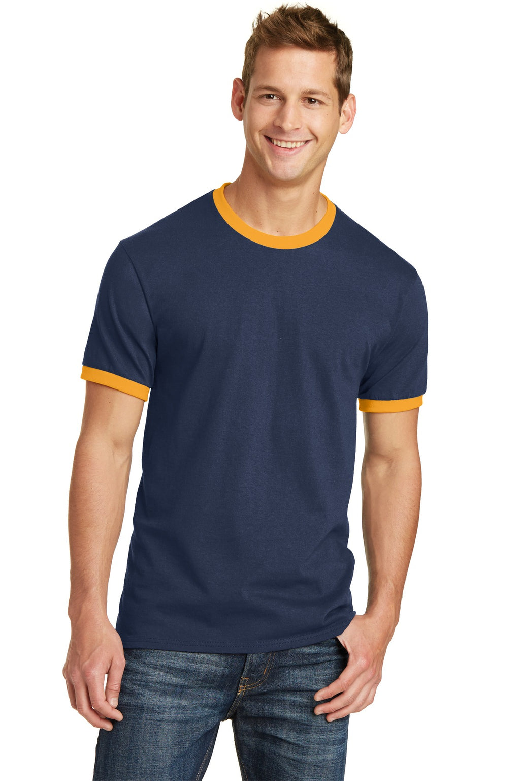 Port & Company Core Cotton Ringer Tee.  PC54R