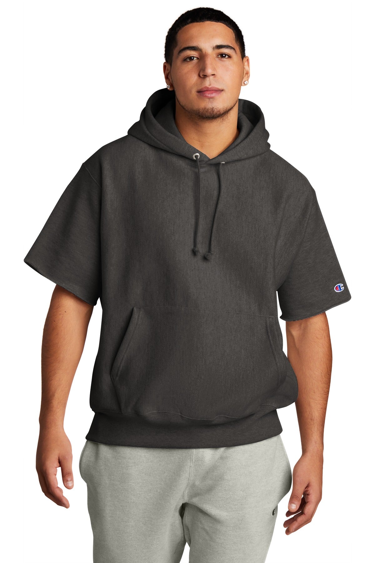 Champion   Reverse Weave   Short Sleeve Hooded Sweatshirt S101SS