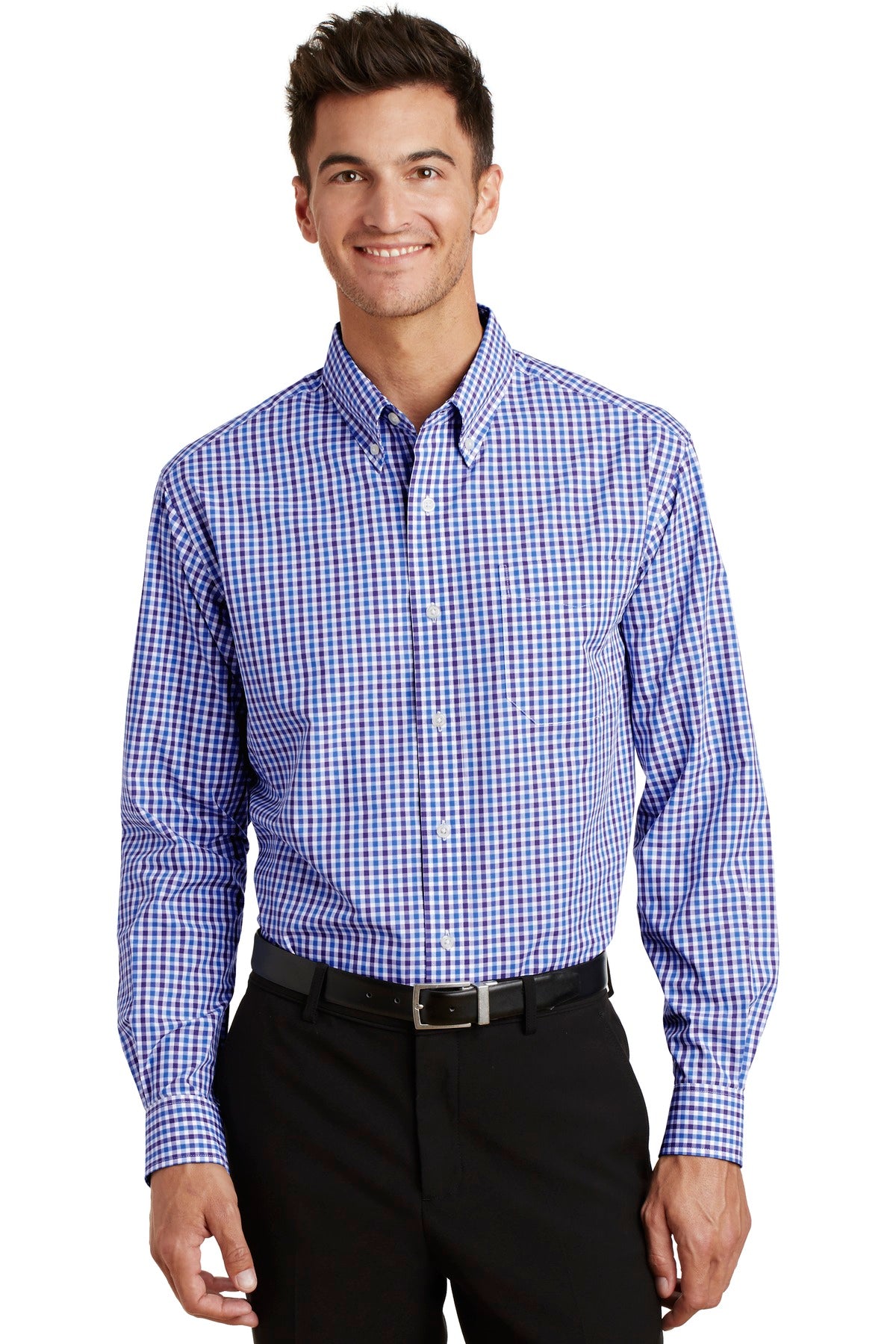 Port Authority Long Sleeve Gingham Easy Care Shirt. S654