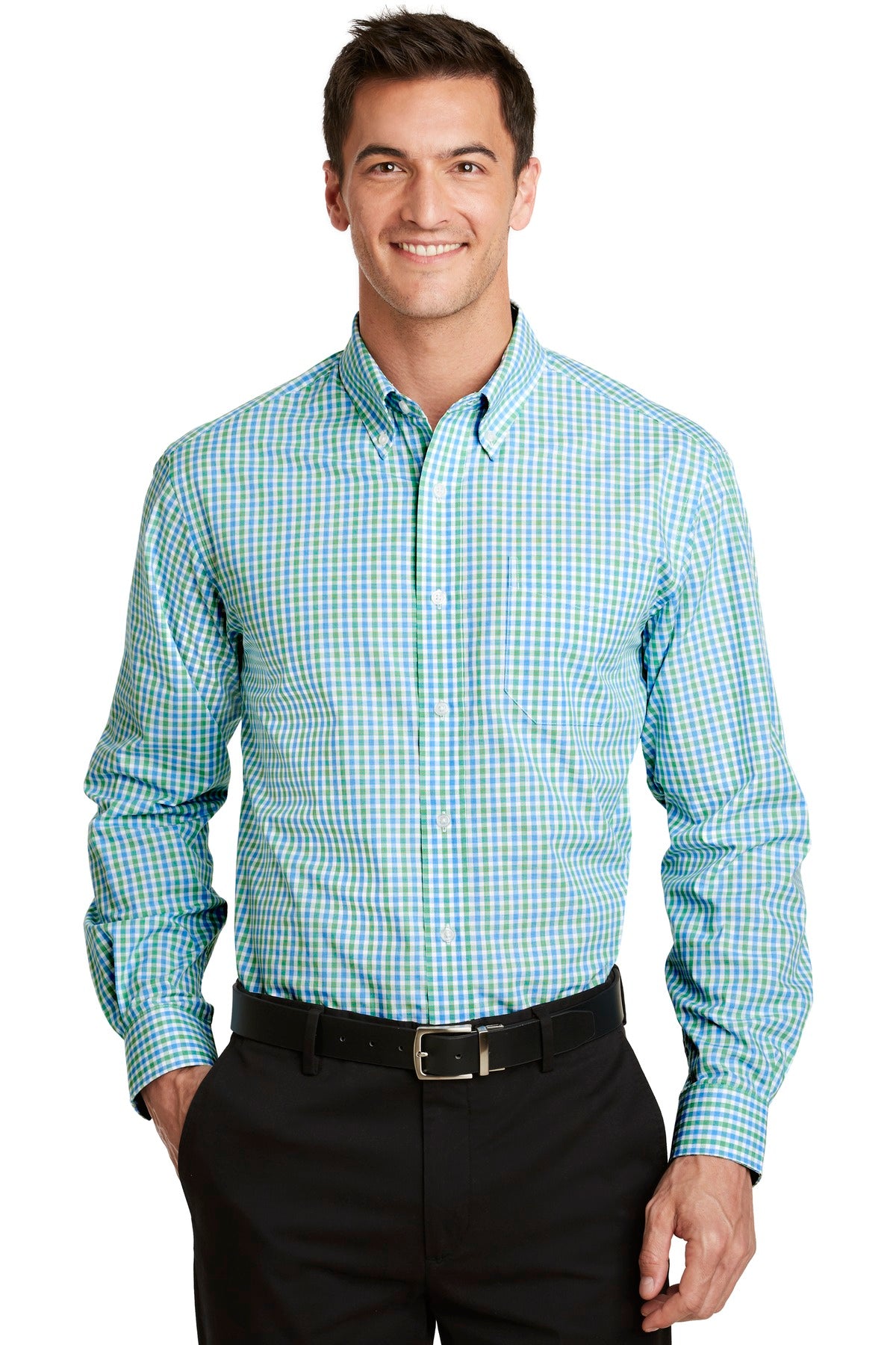 Port Authority Long Sleeve Gingham Easy Care Shirt. S654