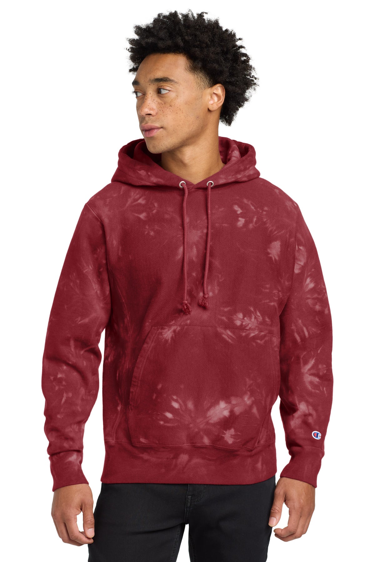 Champion  Reverse Weave  Scrunch-Dye Tie-Dye Hooded Sweatshirt. TDS101