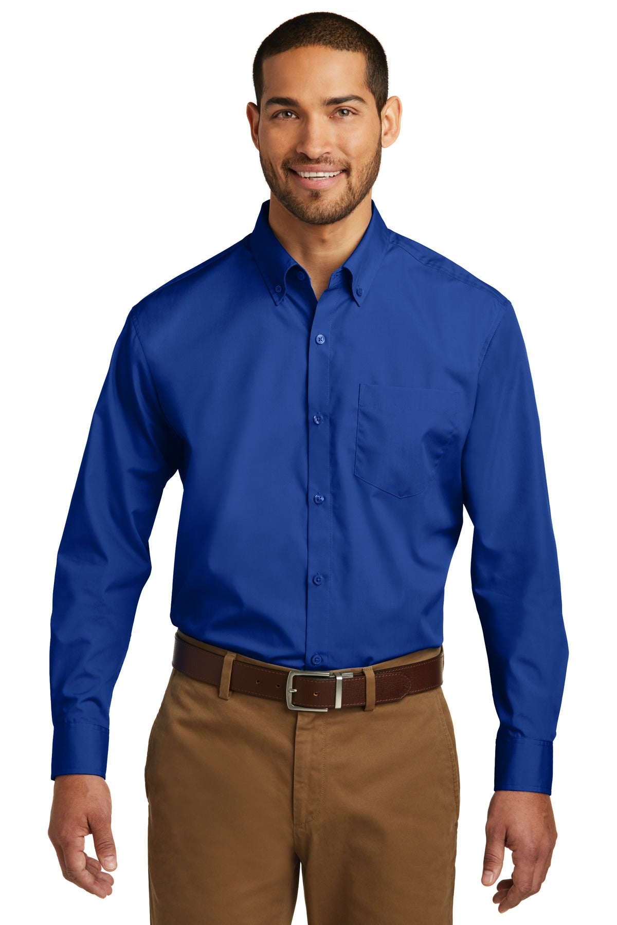 Port Authority Tall Long Sleeve Carefree Poplin Shirt. TW100