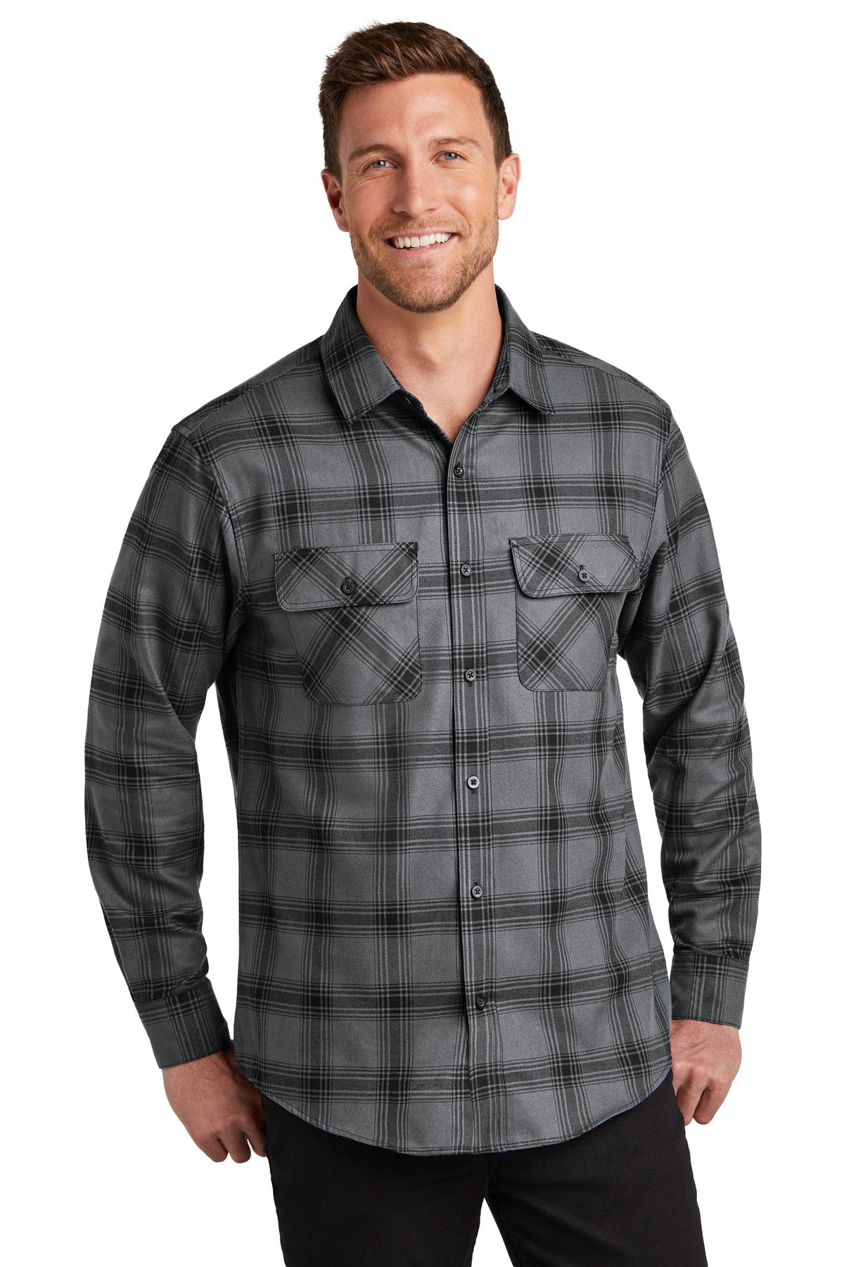 Port Authority Plaid Flannel Shirt. W668