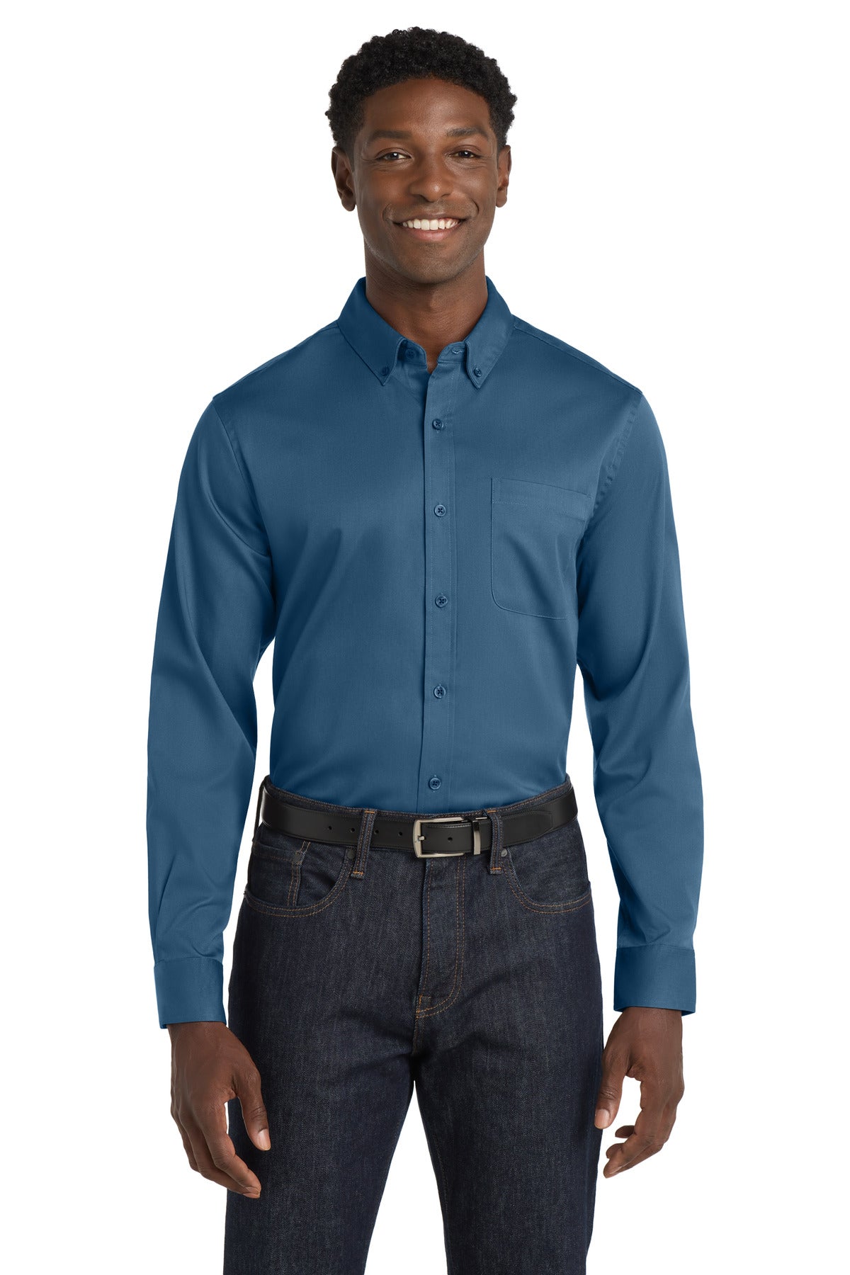 Port Authority Long Sleeve SuperPro React Twill Shirt. W808
