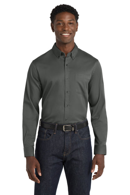 Port Authority Long Sleeve SuperPro React Twill Shirt. W808